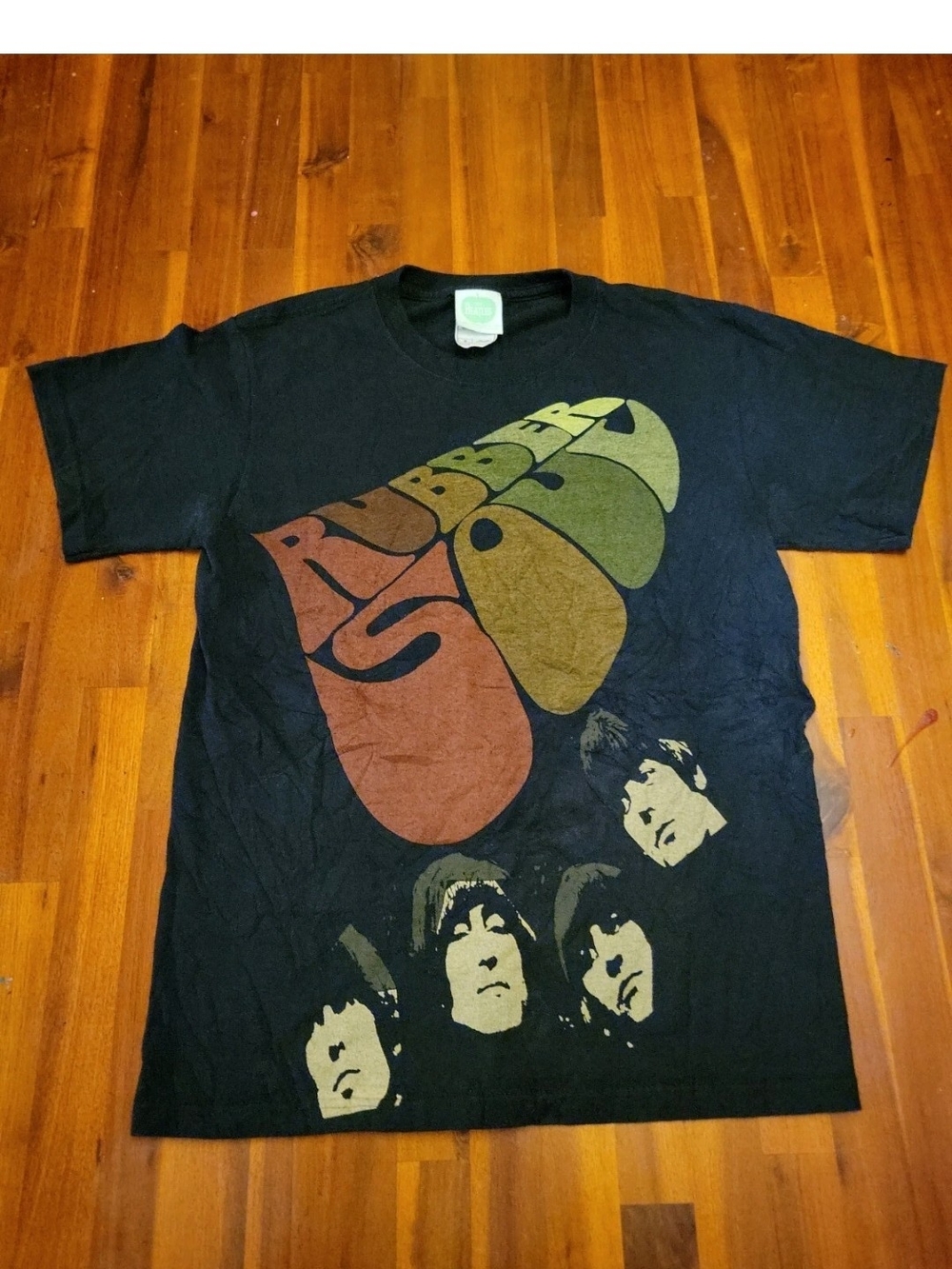 The Beatles Rubber Soul Apple Corp Album Cover T Shirt Size Small 2005 Black EUC